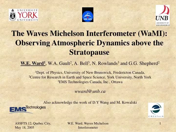 the waves michelson interferometer wami observing atmospheric dynamics above the stratopause