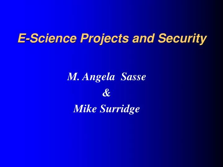 e science projects and security
