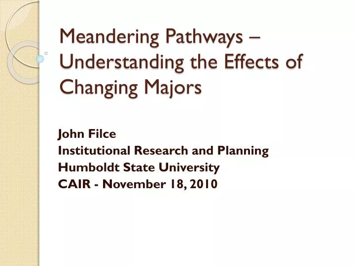 meandering pathways understanding the effects of changing majors