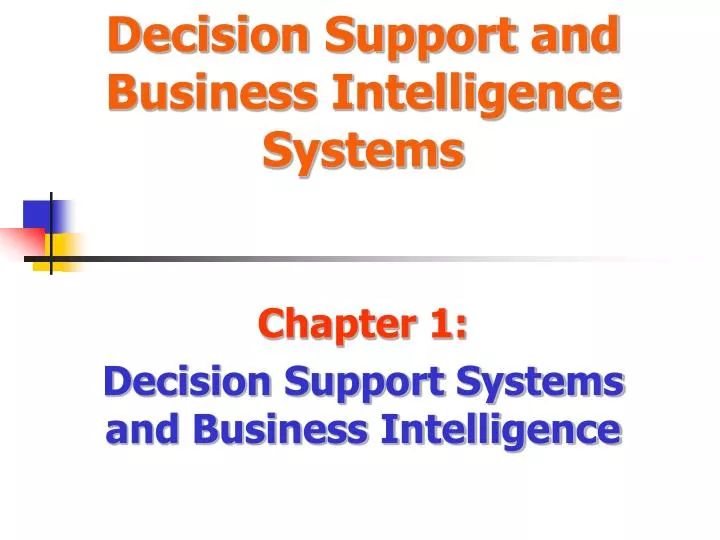 decision support and business intelligence systems