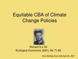 Equitable CBA of Climate Change Policies