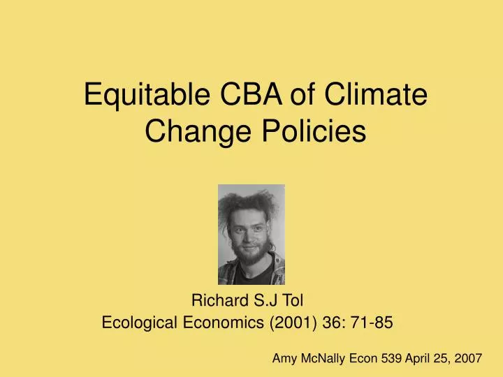 equitable cba of climate change policies