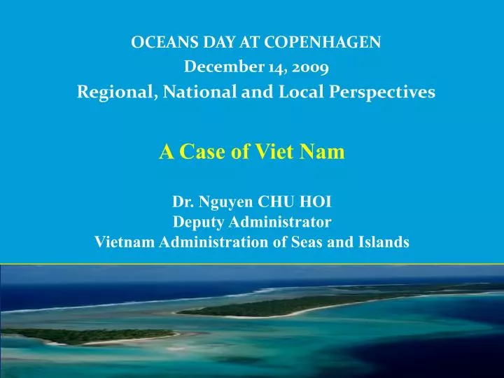 oceans day at copenhagen december 14 2009 regional national and local perspectives