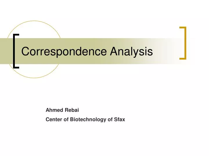 correspondence analysis