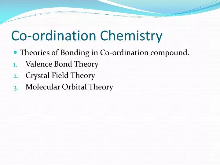 co ordination chemistry