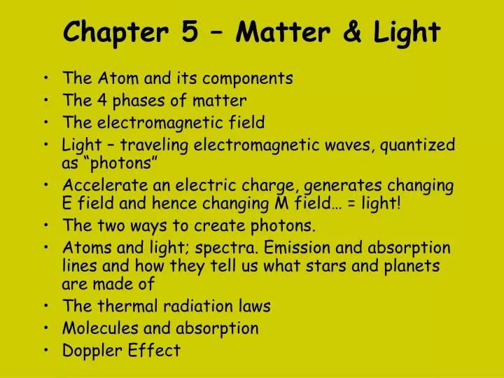 chapter 5 matter light