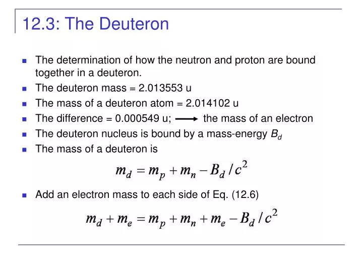 12 3 the deuteron