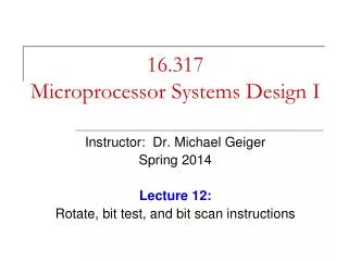 16 317 microprocessor systems design i