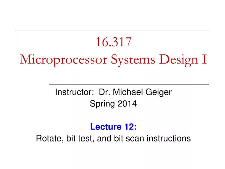 16 317 microprocessor systems design i