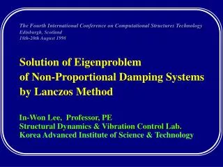 Solution of Eigenproblem of Non-Proportional Damping Systems by Lanczos Method