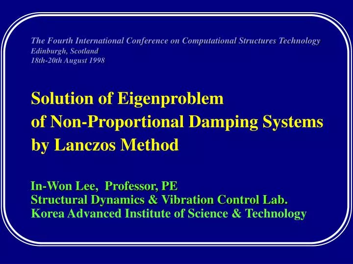 solution of eigenproblem of non proportional damping systems by lanczos method