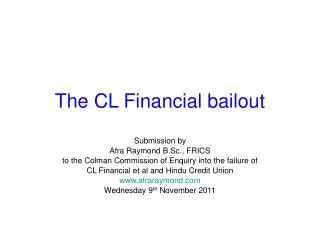 The CL Financial bailout