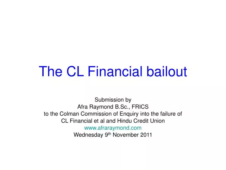 the cl financial bailout