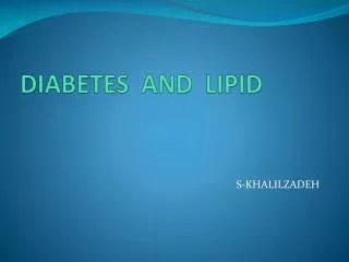 DIABETES AND LIPID