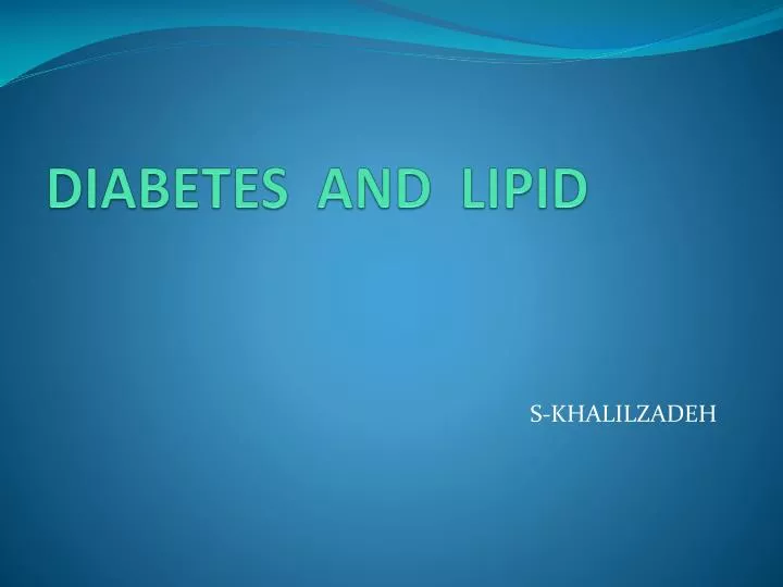 diabetes and lipid