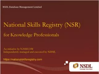 National Skills Registry (NSR) for Knowledge Professionals