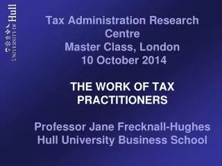 The work of tax practitioners