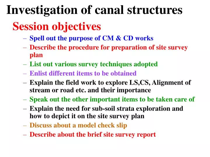 investigation of canal structures