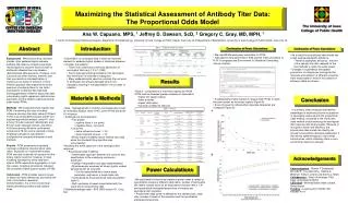 Maximizing the Statistical Assessment of Antibody Titer Data: The Proportional Odds Model