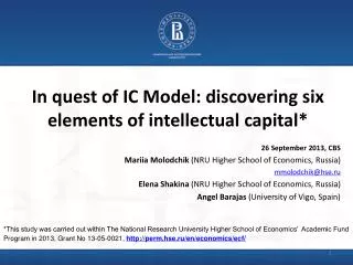 In quest of IC Model: discovering six elements of intellectual capital*