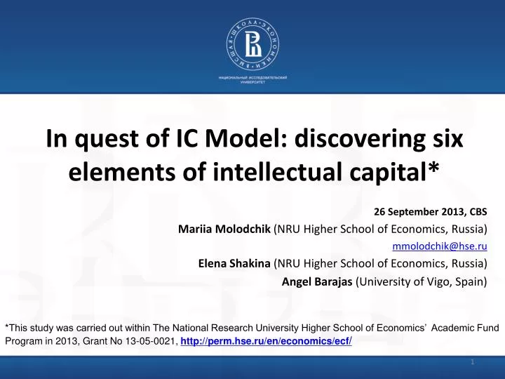 in quest of ic model discovering six elements of intellectual capital