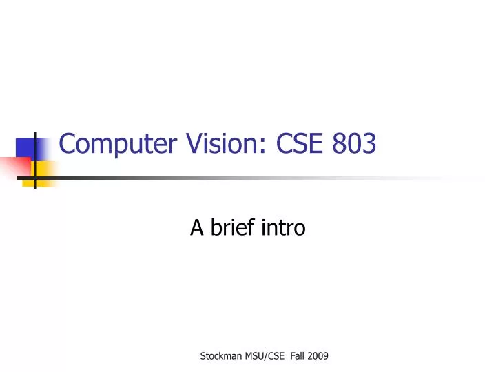 computer vision cse 803