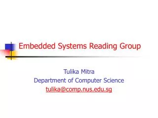Embedded Systems Reading Group