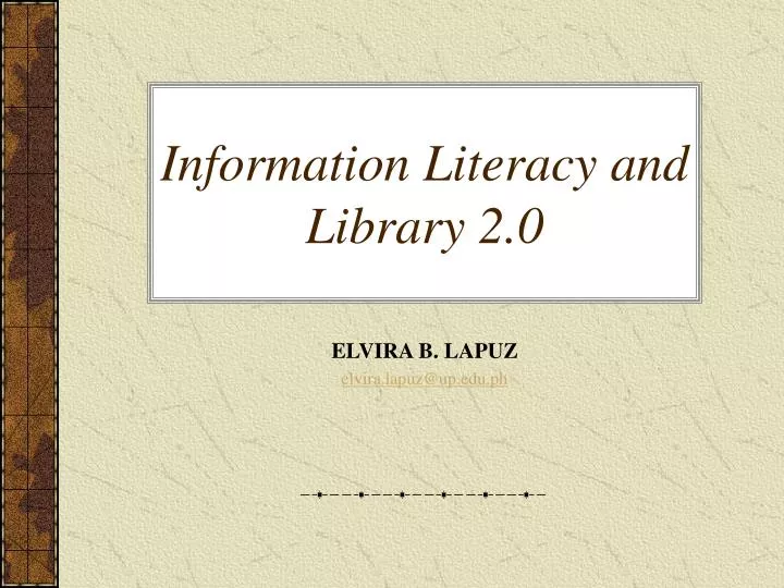 information literacy and library 2 0