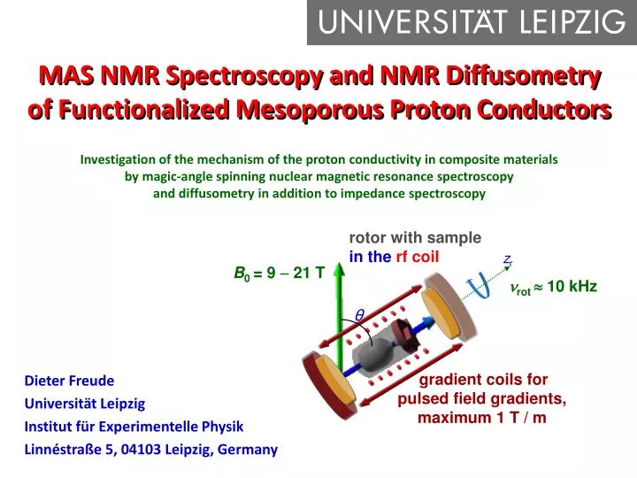 mas nmr spectroscopy and nmr diffusometry of functionalized mesoporous proton conductors