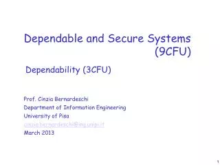 Dependable and Secure Systems (9CFU)