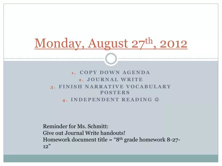 monday august 27 th 2012