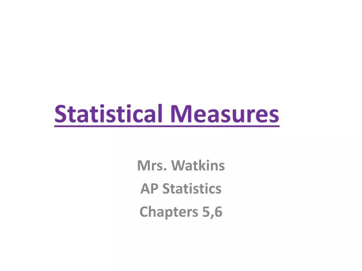 statistical measures