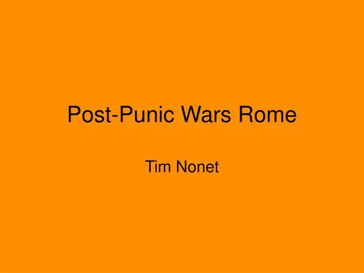 post punic wars rome