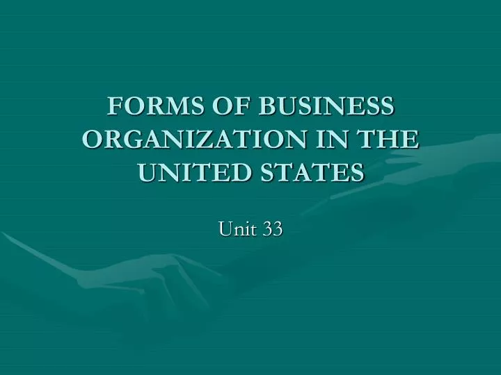 forms of business organization in the united states