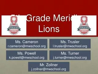5th Grade Meridian Lions