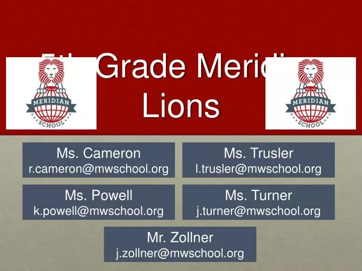 5th grade meridian lions