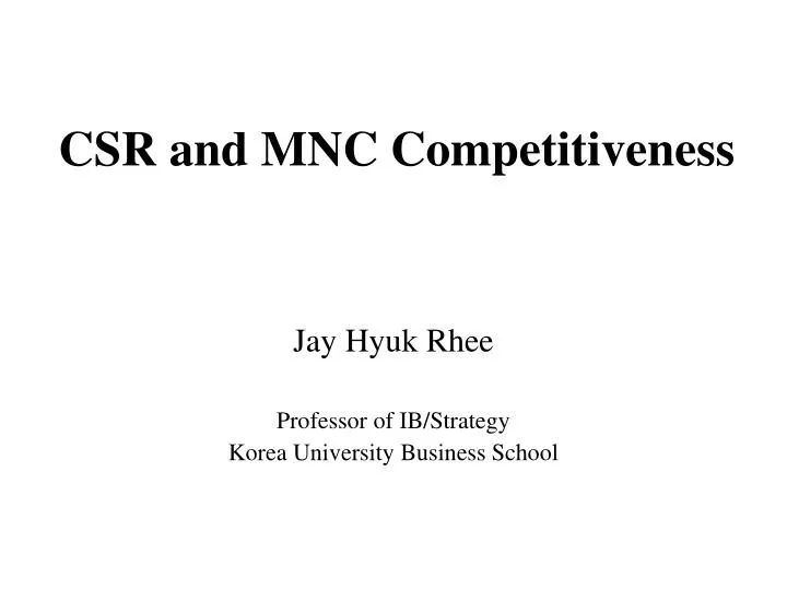 csr and mnc competitiveness