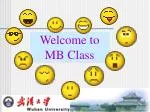 Welcome to MB Class - slide 1