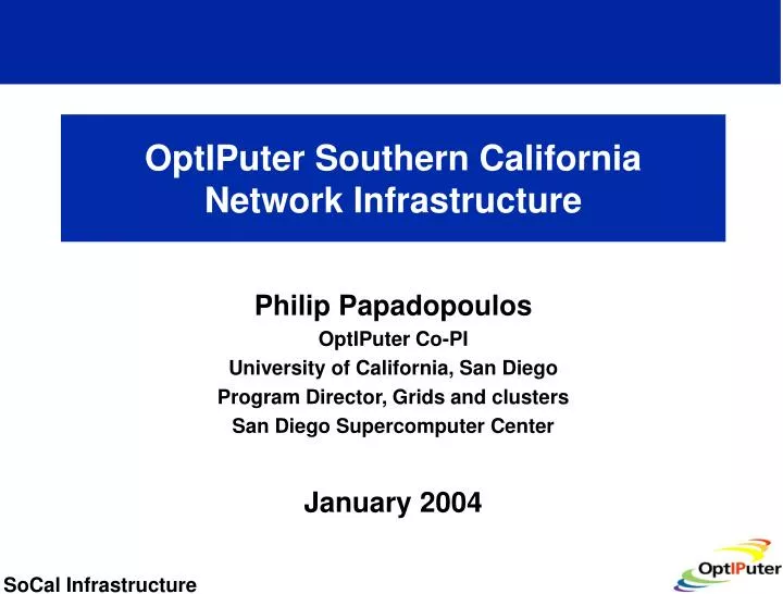 optiputer southern california network infrastructure