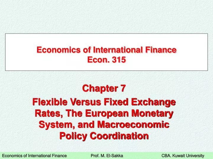 economics of international finance econ 315