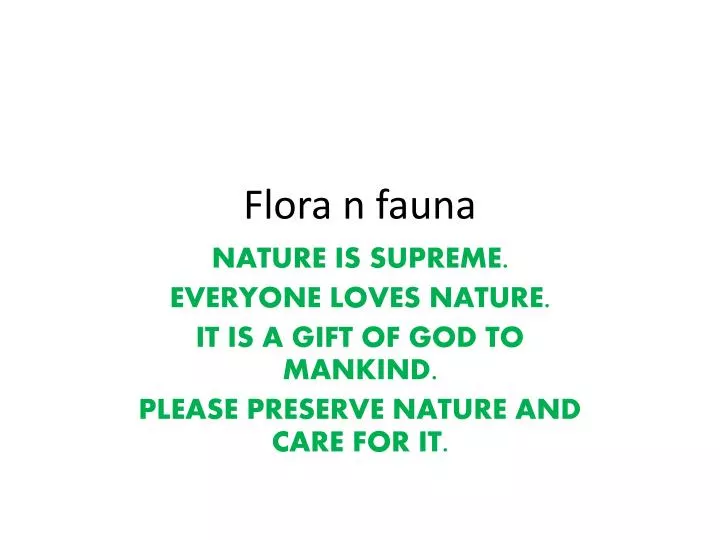 flora n fauna