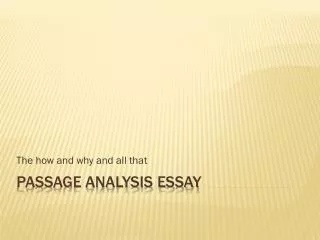 Passage Analysis Essay