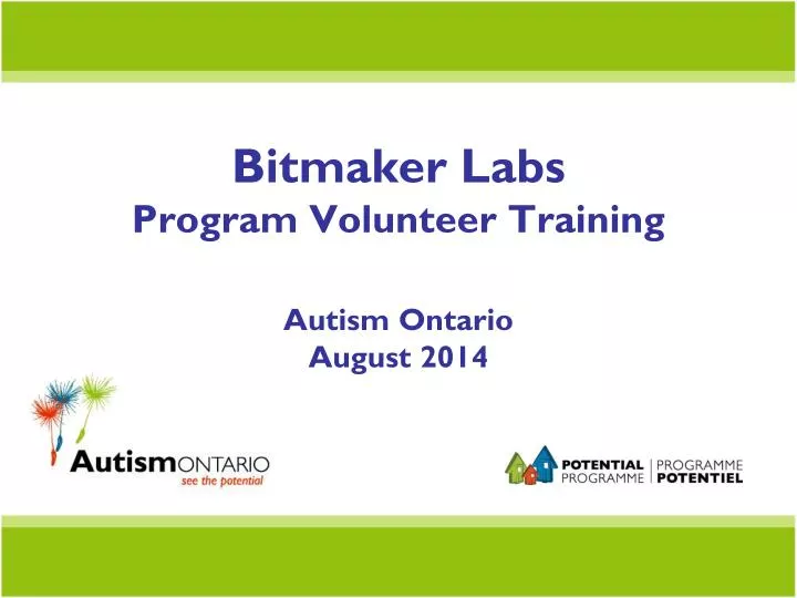 bitmaker labs program volunteer training autism ontario august 2014