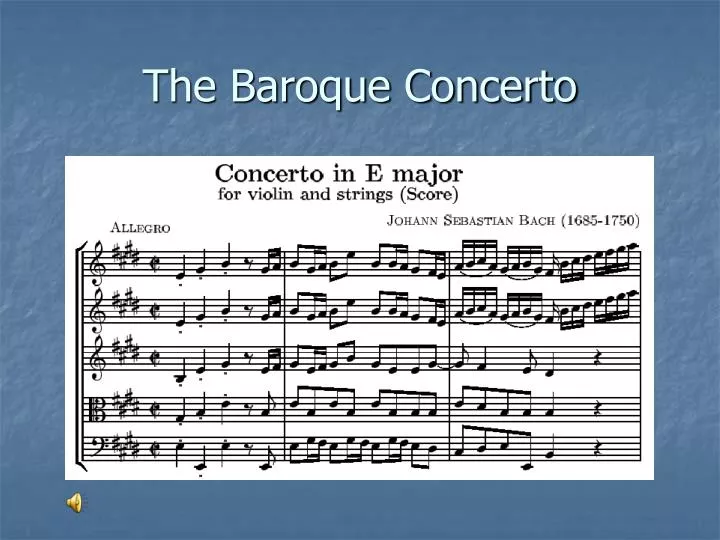 the baroque concerto