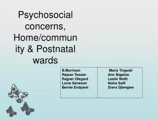 Psychosocial concerns, Home/community &amp; Postnatal wards