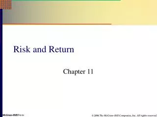 risk and return