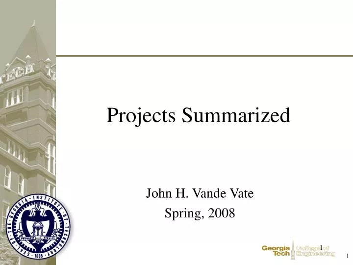 projects summarized