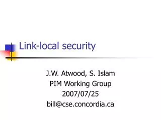 Link-local security