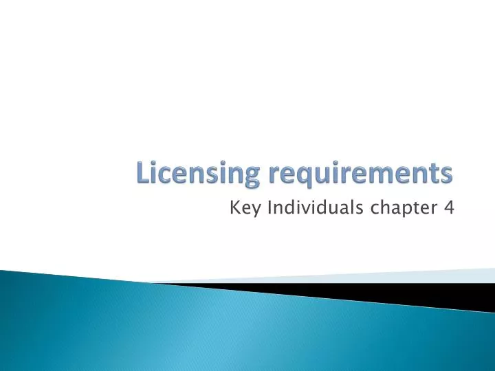 licensing requirements