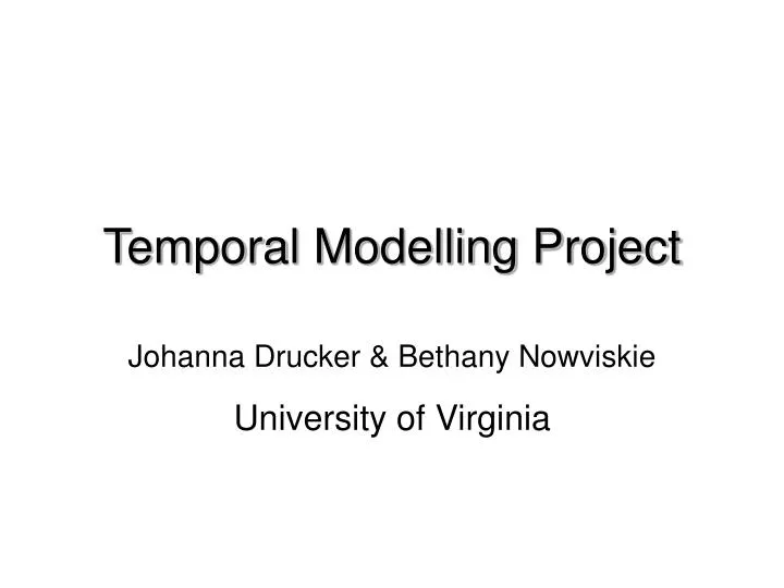 temporal modelling project